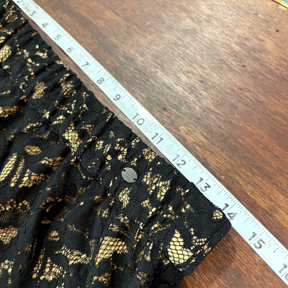 Guess Black‎ Lace Skater Mini Skirt Medium Fairy Grunge Indie Sleaze Y2K Goth - Picture 10 of 12